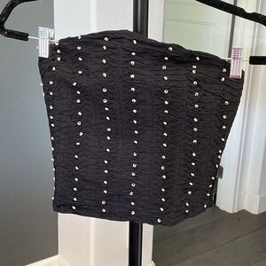 Zara Black Cami Tube Top with Beads S